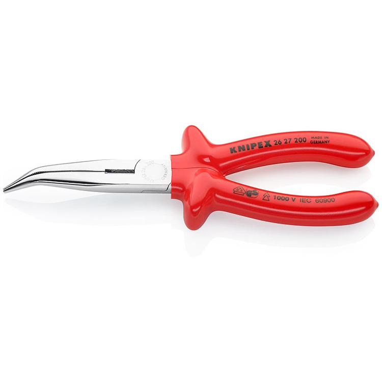 Knipex 26 27 200 Pliers Side Cutting Snipe Nose Side Cutter Bent Nose chrome-pla